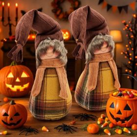 2PCS Set Halloween Gnome Decorations, Autumn Fall Table Decor for Thanksgiving and Seasonal Home FBA shipment