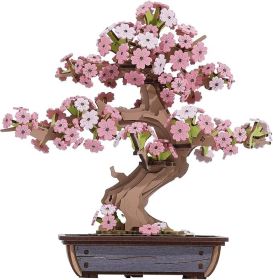 3D Wooden Puzzle Flower for Adults, DIY Sakura Bonsai Tree Plants for Home Table Decor