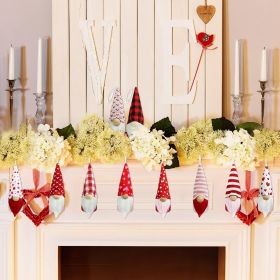 Tifeson Valentines Decor Gnomes Ornaments - 10PCS Valentine Handmade Scandinavian Tomte Hanging Gnome Ornament for Home Tree Decorations