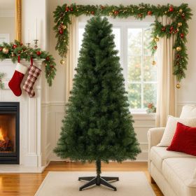 6FT Unlit Artificial Christmas Tree with 490 Tips, PVC Full Branches, Classic Green Holiday Tree with 4-Leg Plastic Stand for Indoor Home Decorat