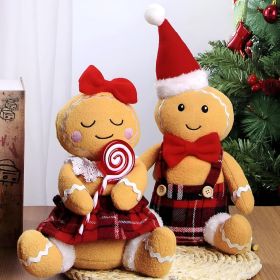 2PC Gingerbread Man Christmas Decorations Indoor for Christmas Ornament Home Decor Gingerbread Doll for Gift Door Window Table Tree Holiday Xmas