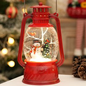 Snow Globe Christmas Decorations Indoor, Snowman Lighted Musical Christmas Snow Globes Lantern with Glitter & 6H Timer