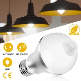 E27 Motion Sensor Light Bulb 9W/5W 1000LM 6500K Dusk To Dawn Automatic On/Off LED Light Bulb Indoor Outdoor Use (Option: 9W)