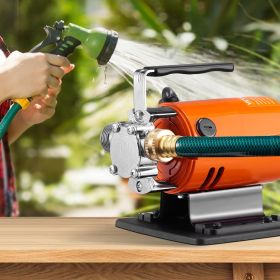 Water Transfer Pump, 120V AC 360 GPH 1/10 HP, Portable Electric Utility Pump With 6 Ft Suction Hose Kit, Carbon Brushes, Impeller, Suction Strain (Color: Orange)