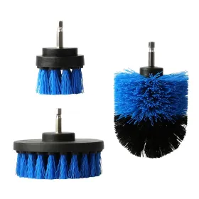 3Pcs/Set Drill Brush Power Scrubber Cleaning Brush For Car Carpet Wall Tile Tub Cleaner Combo (Color: Blue)