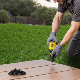 900PCS Hidden Deck Fasteners For Composite Decking Universal T Clips Black (Color: Black)