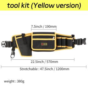 Electrician Tool Kit Special Portable Small Waist Bag Canvas Sturdy And Durable Waist Bag Belt Multi-function Storage And Repair Bag (Color: Yellow)
