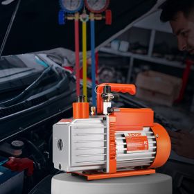 5 CFM Vacuum Pump Air Conditioning Vacuum Pump 2 Stage Rotary Vane HVAC (Color: Orange)