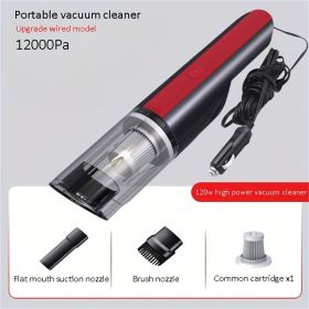 Wired Silver And Red Car Vacuum Cleaner Car With Strong Suction Handheld Vacuum Cleaner Small Mini Rechargeable Home Vacuum Cleaner (Color: Red)