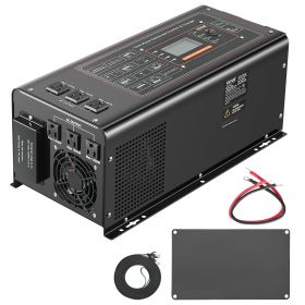 3000W Pure Sine Wave Inverter Charger DC 24V To AC 120V Power Inverter (Color: Black)