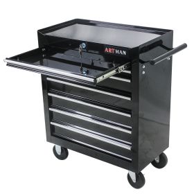 7 Drawer Multi-Tool Cart With Wheels - Black (Color: Black)