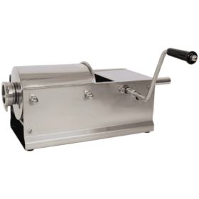 3L  7LBS Horizontal Sausage Stuffer,Stainless Steel,Manual Sausage Maker,With 4PCS Filling Nozzles, For Home  Commercial Use (Color: Silver)