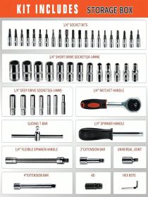 Part-driven Socket Claw Ratchet Wrench Tool Set, With Drill Socket Set, Metric And Extension Rods, For Auto Repair And Home Use (Color: Silver)