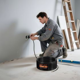 12 AWG THHN Wire 19-Stranded Black Copper Building Wire Nylon Jacket 100 Ft 600V (Color: Black)