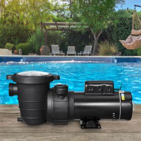 Above Ground Pool Pump 2HP/0.44HP Dual Speed Swimming Pool Pump 118 GPM/57 GPM (Color: Black)