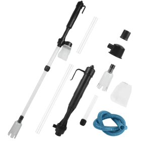 Battery-Operated Aquarium Vacuum Gravel Cleaner (Color: Black)