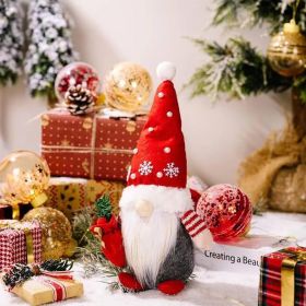 Christmas Gnomes Plush Decoration,Gnome Plush Christmas Decoration Handmade Swedish Dwarf Scandinavian Tomte Elf Gnomes for Home Office Table Dec (Color: Red)