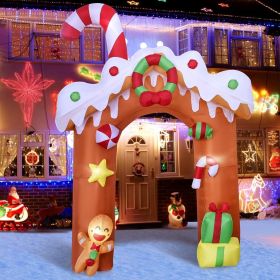 7 FT Christmas Inflatable Gingerbread House Archway Decoration (Color: 10FT H Gingerbread House Archway 	White)