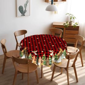 Christmas Round Tablecloth 60 inch Christmas Nativity Table Cloth Xmas Tree Table Cloths Decorations for Home Kitchen Dining Red Buffalo Plaid (Color: Christmas Nativity Red Buffalo Plaid)