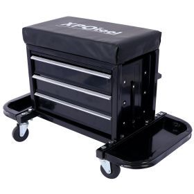 350-Pound Capacity Garage Glider Rolling Tool Chest Seat (Color: Black)